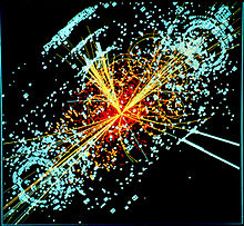 Symulacja zobrazowania obecności bozonu Higgsa w detektorze CMS w LHC, CERN