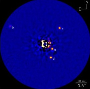 Rys. 6. System HR 8799 z 4 planetami